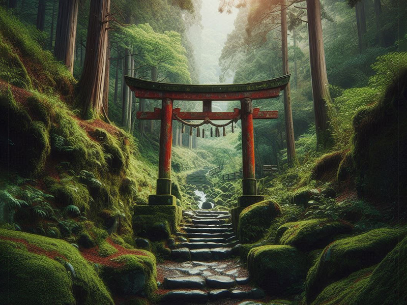 山奥にある鳥居【大金神社】