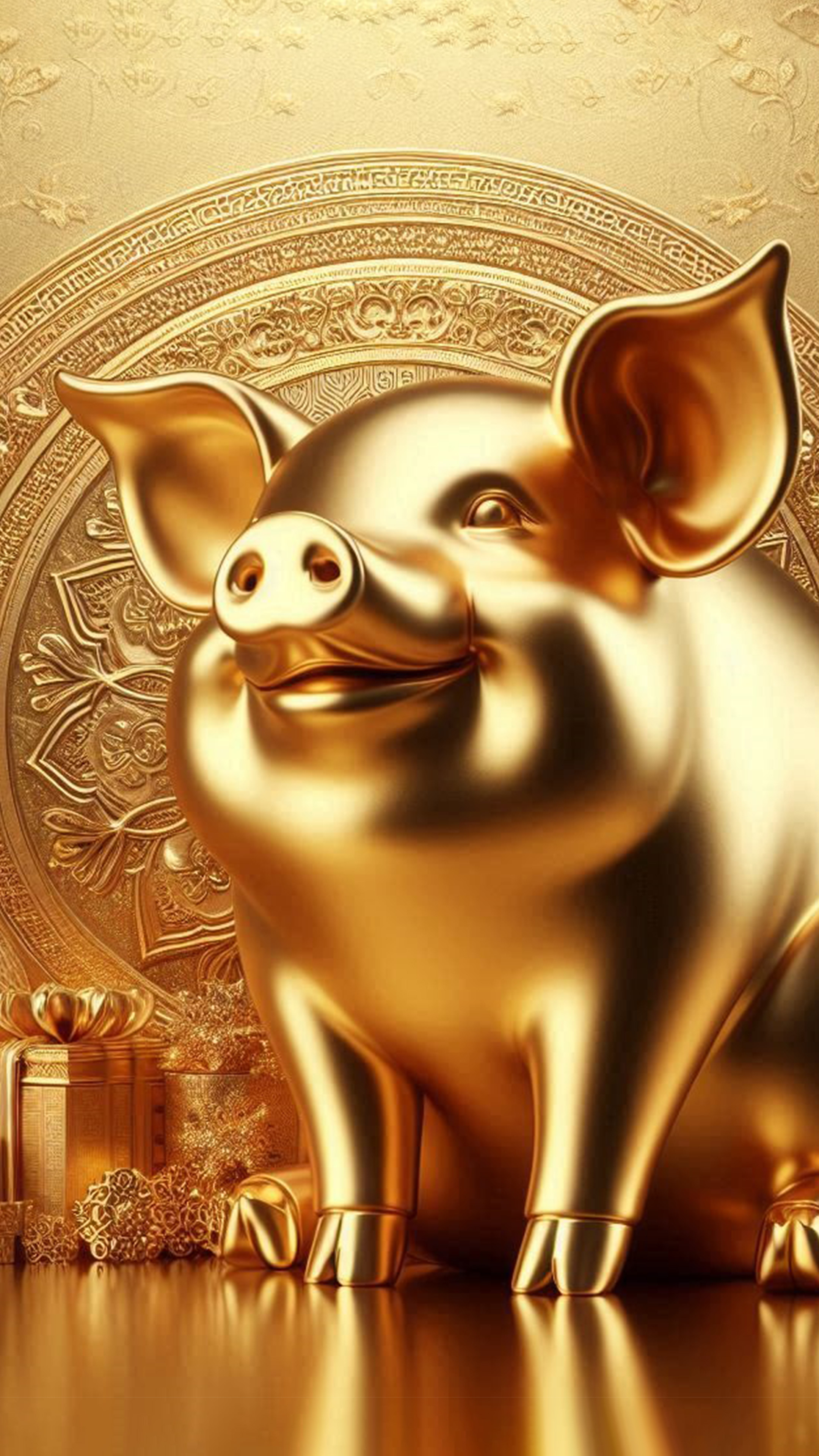 お金を産む金の豚(金豚)  最強金運アップ待ち受け画像、宝くじ高額当選！？ 大金神社