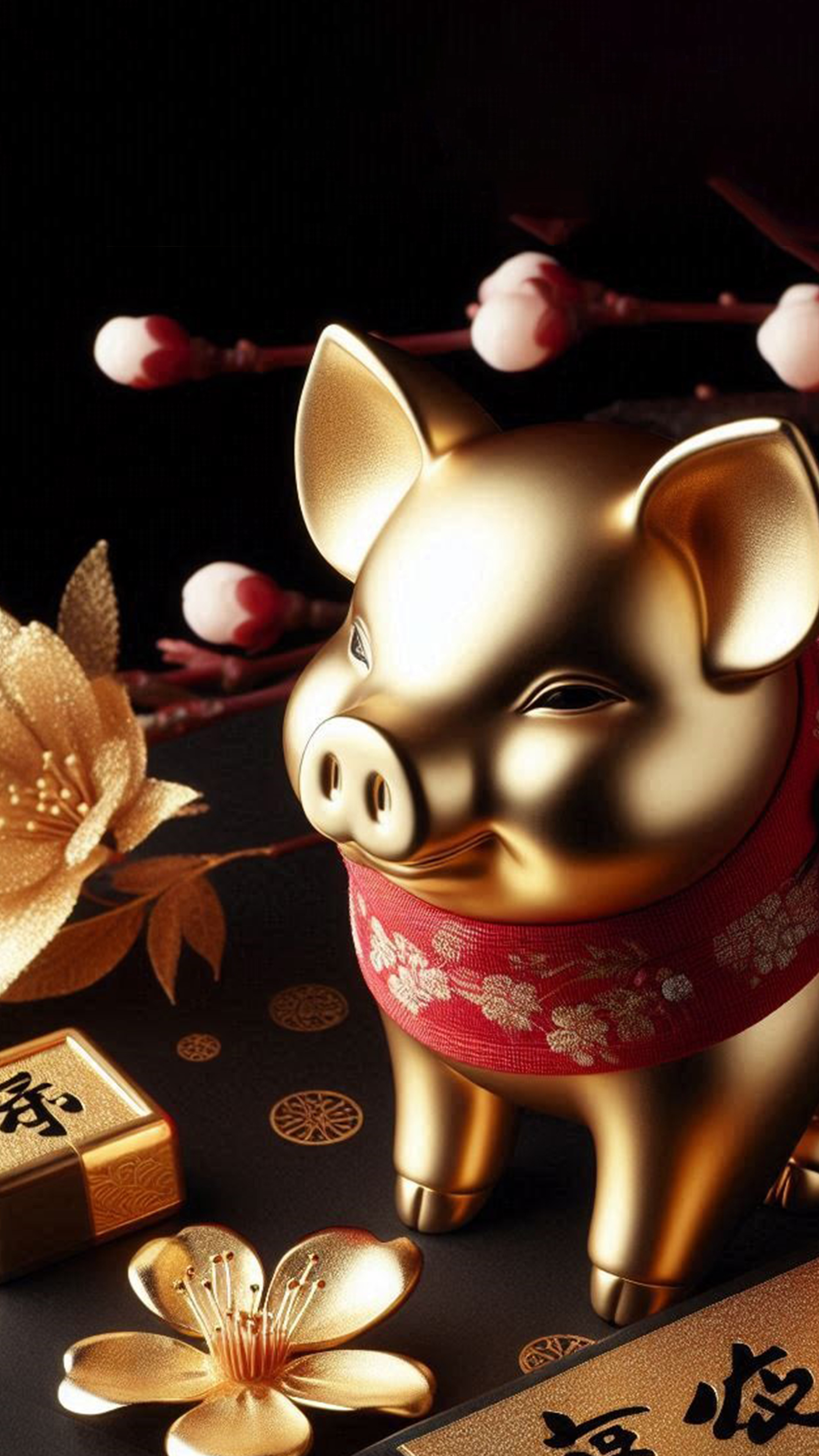 お金を産む金の豚(金豚)  最強金運アップ待ち受け画像、宝くじ高額当選！？ 大金神社