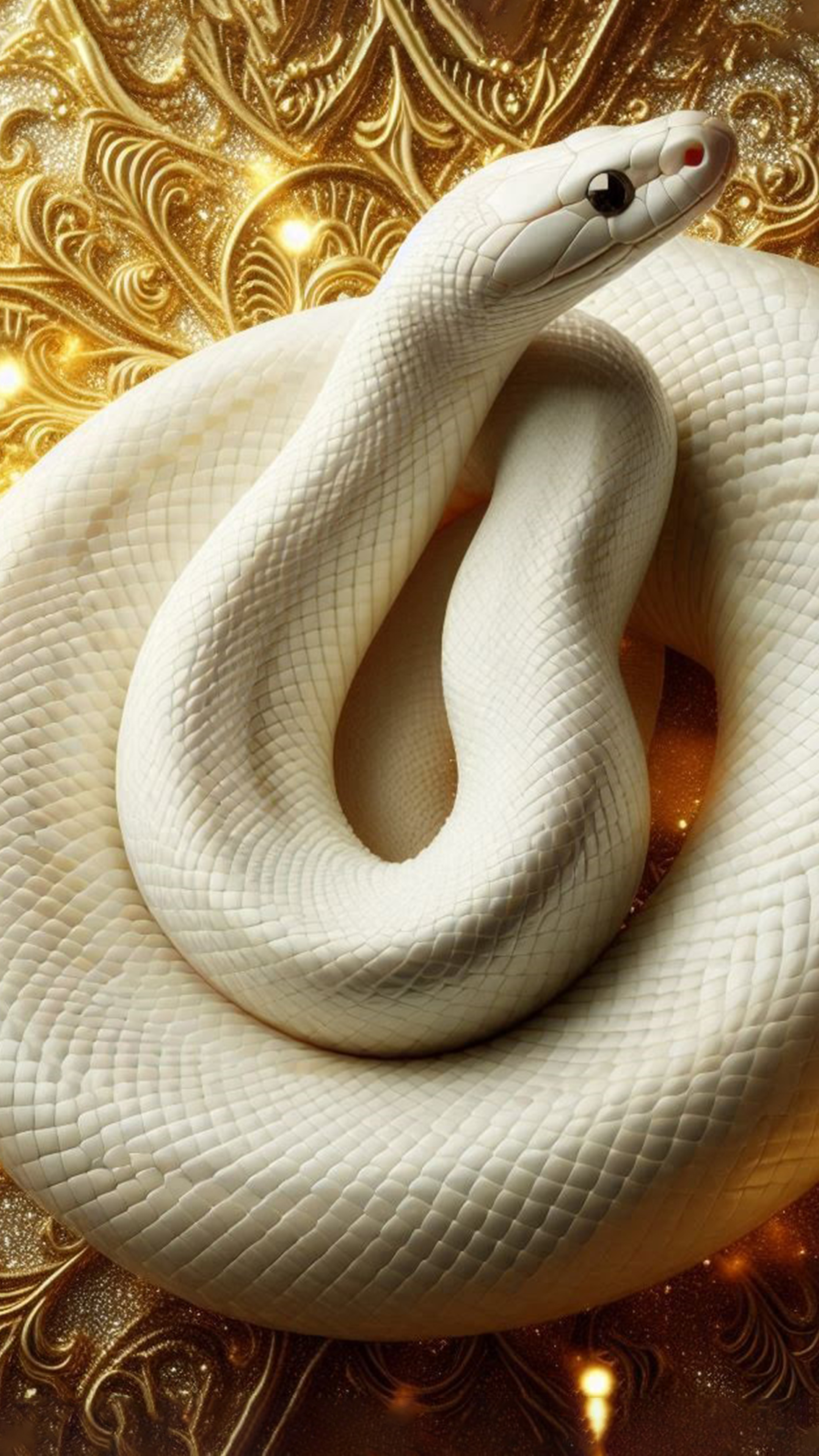 金運に恵まれる白蛇 最強金運アップ待ち受け画像、宝くじ高額当選！？ 大金神社