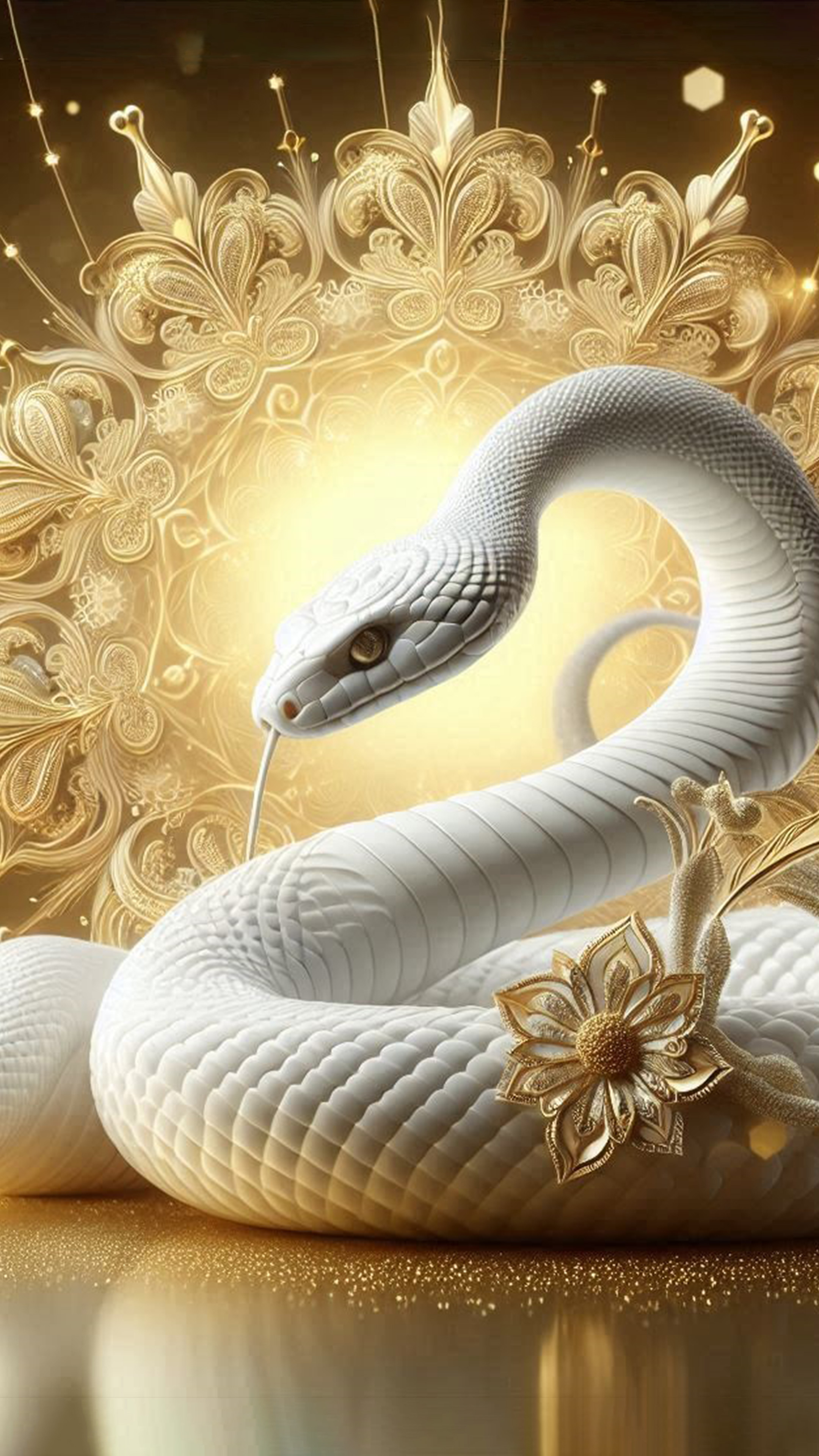 金運に恵まれる白蛇 最強金運アップ待ち受け画像、宝くじ高額当選！？ 大金神社