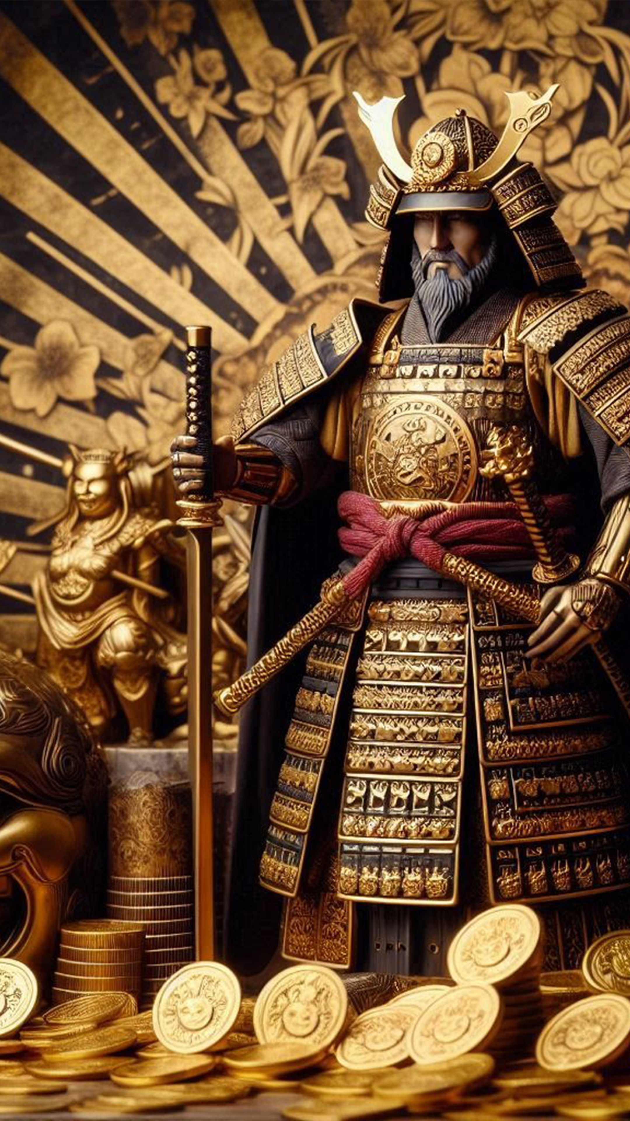 金運戦国武将(SAMURAI) 最強金運アップ待ち受け画像、宝くじ高額当選！？ 大金神社