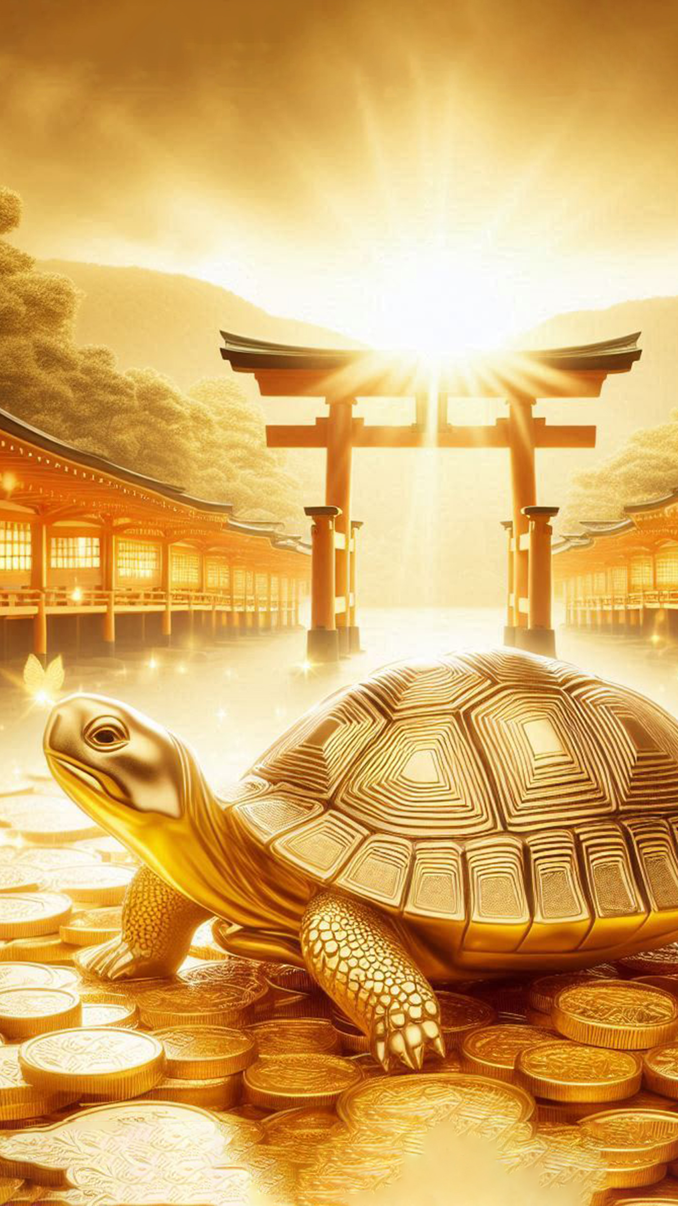 金亀 最強金運アップ待ち受け画像、宝くじ高額当選！？ 大金神社